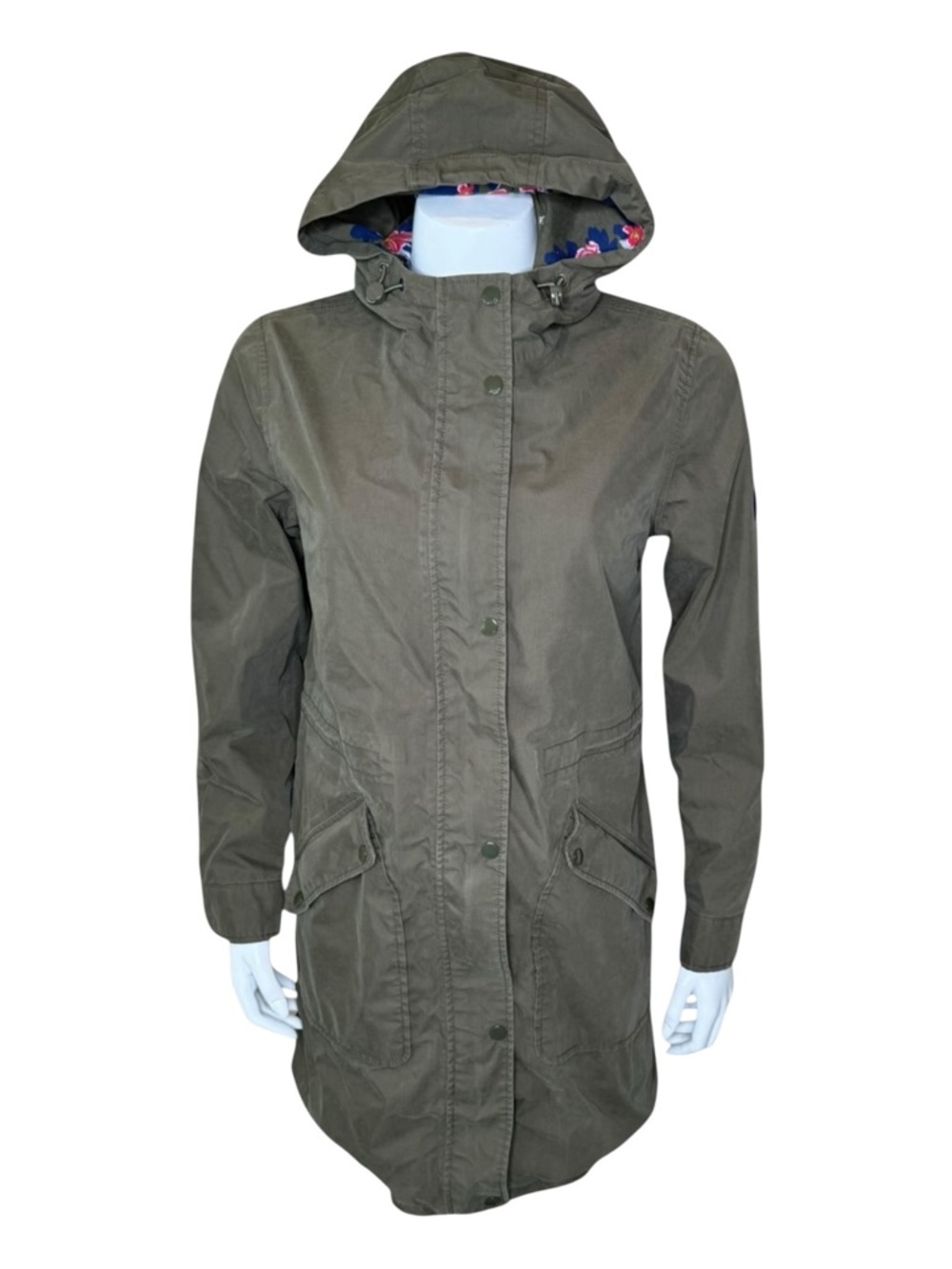 Joules Right As Rain Jacket 8 Hooded Waterproof Breathable Olive Green